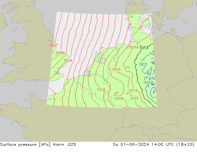 Surface pressure Harm .025 Sa 01.06.2024 14 UTC