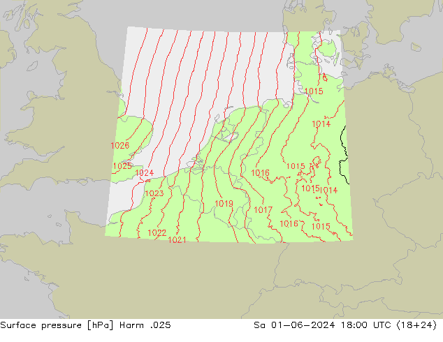 Surface pressure Harm .025 Sa 01.06.2024 18 UTC