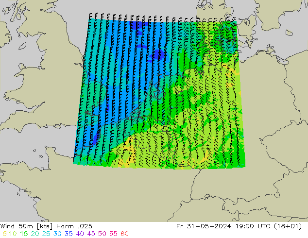 Wind 50m Harm .025 Fr 31.05.2024 19 UTC