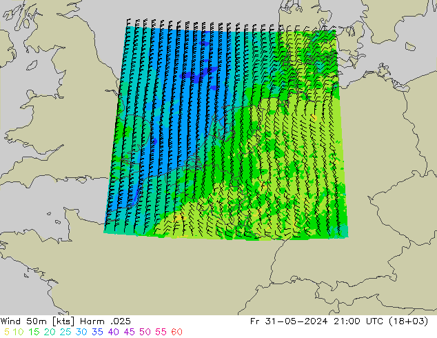 Wind 50m Harm .025 Fr 31.05.2024 21 UTC