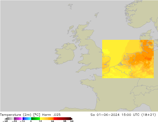 карта температуры Harm .025 сб 01.06.2024 15 UTC