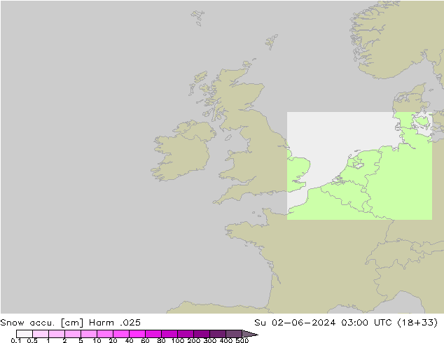 Snow accu. Harm .025 dim 02.06.2024 03 UTC