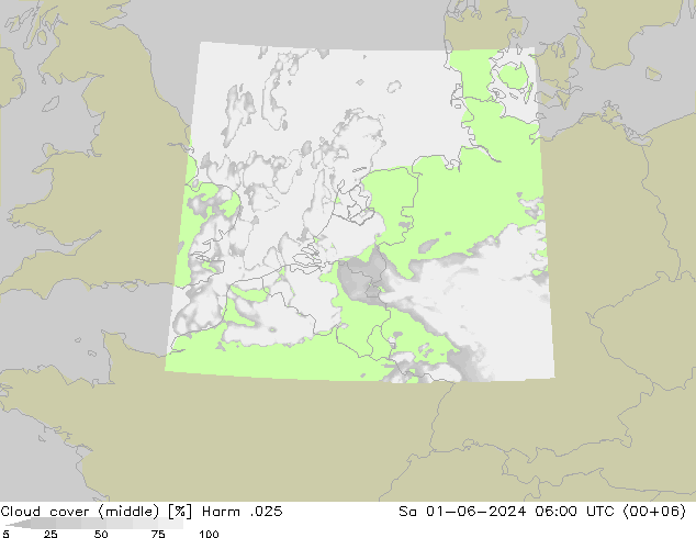 Wolken (mittel) Harm .025 Sa 01.06.2024 06 UTC