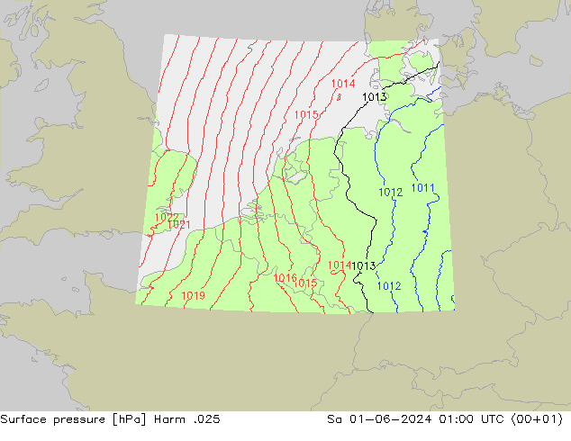 Luchtdruk (Grond) Harm .025 za 01.06.2024 01 UTC