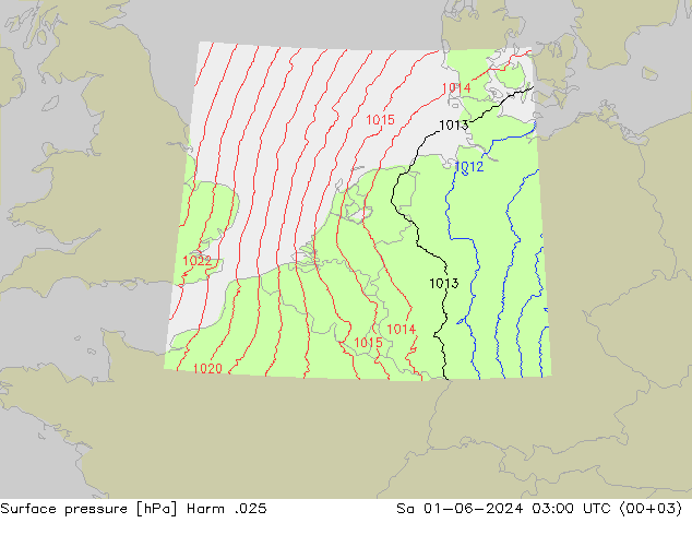 приземное давление Harm .025 сб 01.06.2024 03 UTC