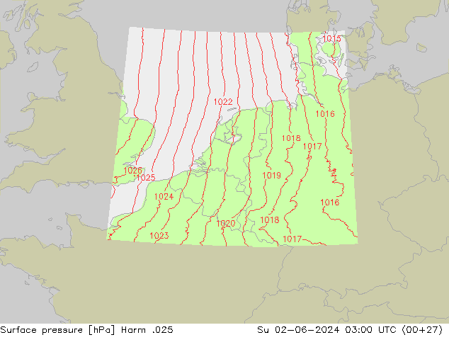 Luchtdruk (Grond) Harm .025 zo 02.06.2024 03 UTC