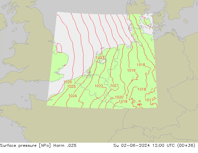 pressão do solo Harm .025 Dom 02.06.2024 12 UTC
