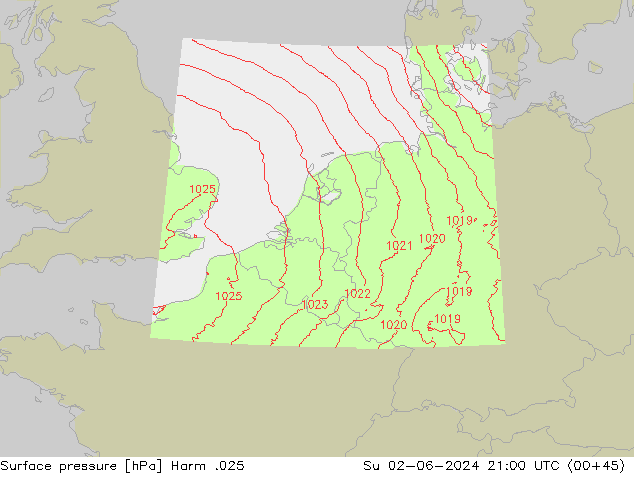 Luchtdruk (Grond) Harm .025 zo 02.06.2024 21 UTC