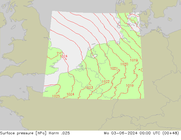 приземное давление Harm .025 пн 03.06.2024 00 UTC