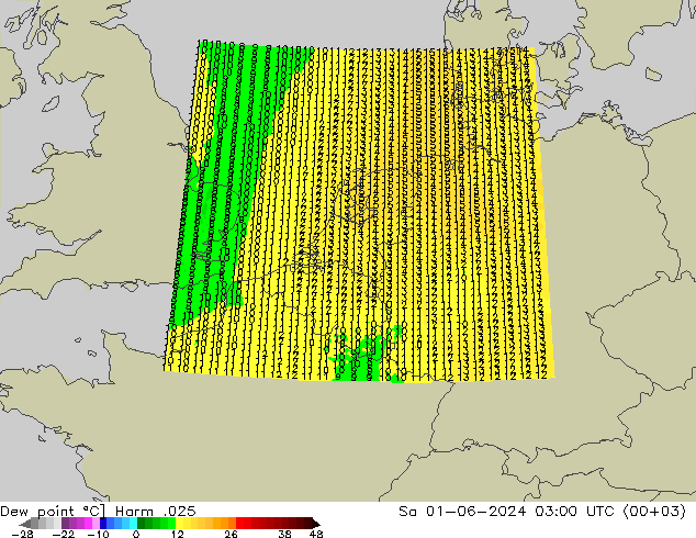 Dew point Harm .025 Sa 01.06.2024 03 UTC