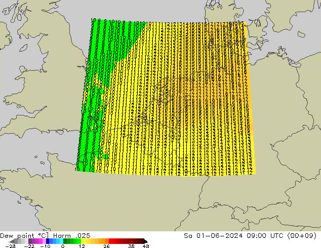 Dew point Harm .025 Sa 01.06.2024 09 UTC