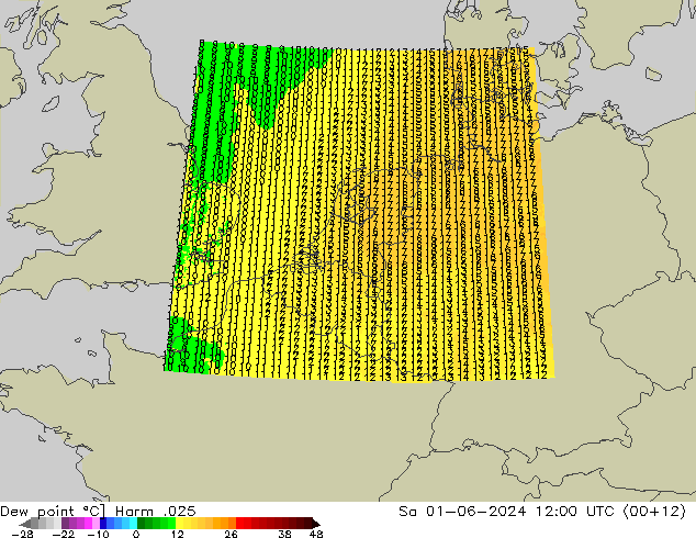 Ponto de orvalho Harm .025 Sáb 01.06.2024 12 UTC