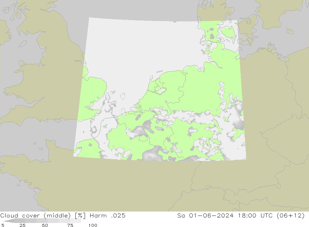 Cloud cover (middle) Harm .025 Sa 01.06.2024 18 UTC