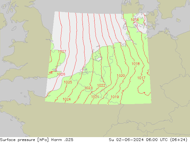pressão do solo Harm .025 Dom 02.06.2024 06 UTC