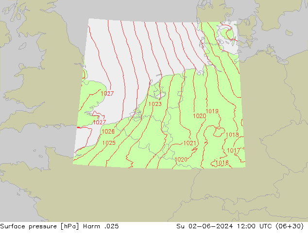 Luchtdruk (Grond) Harm .025 zo 02.06.2024 12 UTC