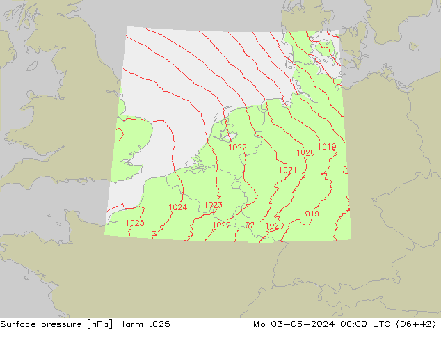 Surface pressure Harm .025 Mo 03.06.2024 00 UTC