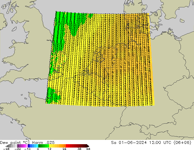 Dew point Harm .025 Sa 01.06.2024 12 UTC