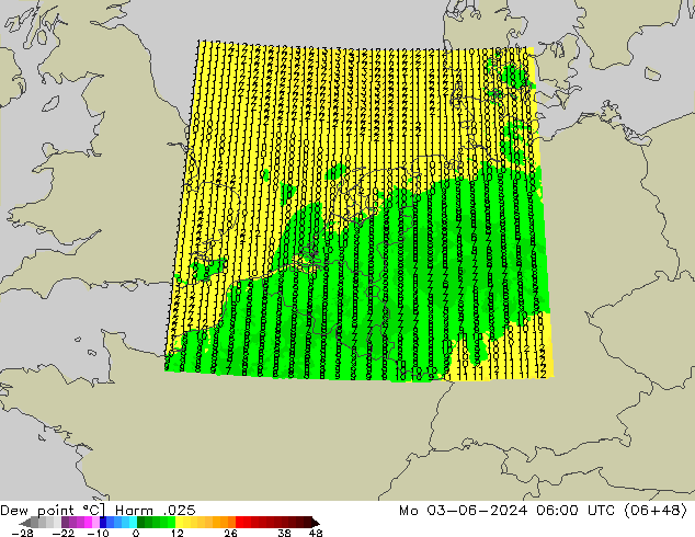 Ponto de orvalho Harm .025 Seg 03.06.2024 06 UTC