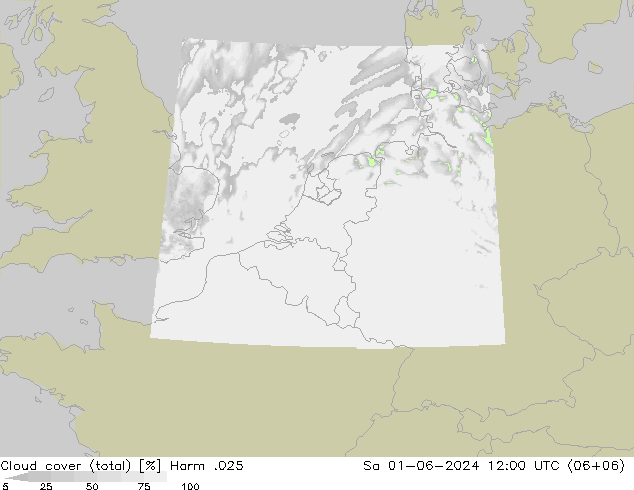 Bewolking (Totaal) Harm .025 za 01.06.2024 12 UTC