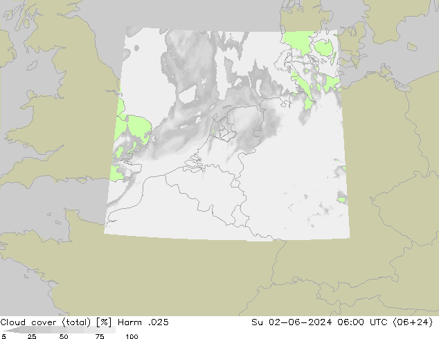 zachmurzenie (suma) Harm .025 nie. 02.06.2024 06 UTC