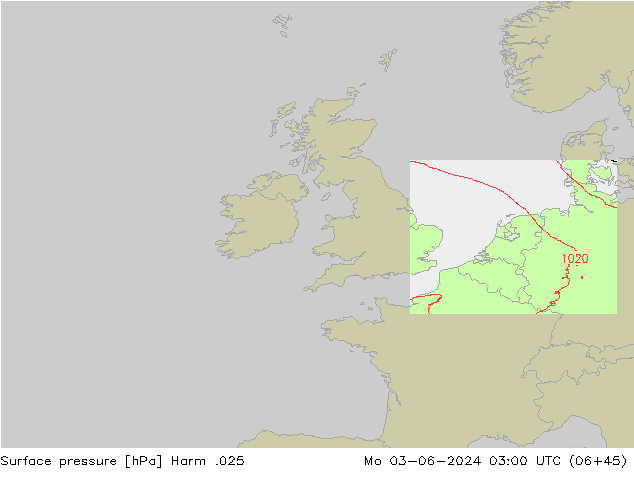 Pressione al suolo Harm .025 lun 03.06.2024 03 UTC