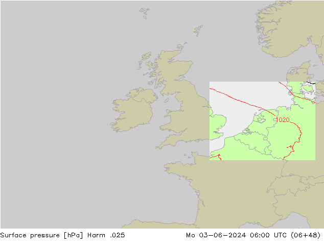 Surface pressure Harm .025 Mo 03.06.2024 06 UTC