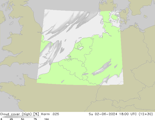 Cloud cover (high) Harm .025 Su 02.06.2024 18 UTC