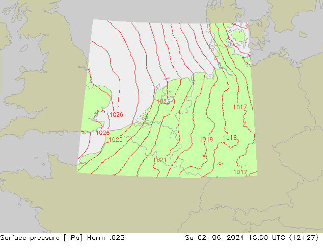 Luchtdruk (Grond) Harm .025 zo 02.06.2024 15 UTC