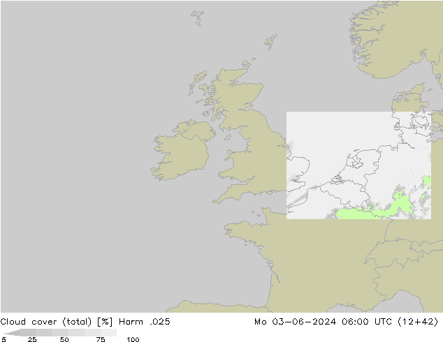 Bewolking (Totaal) Harm .025 ma 03.06.2024 06 UTC