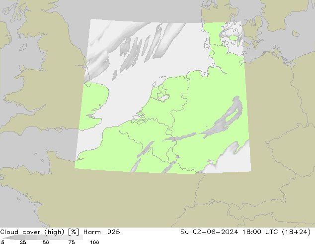 Cloud cover (high) Harm .025 Su 02.06.2024 18 UTC