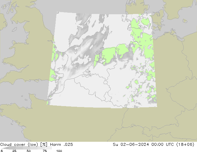 Bewolking (Laag) Harm .025 zo 02.06.2024 00 UTC