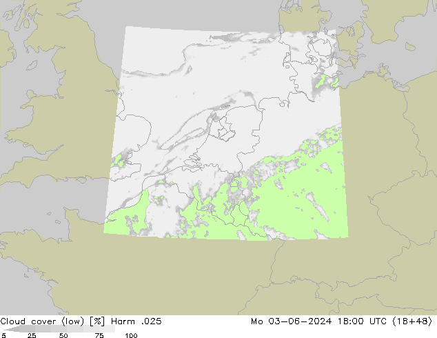 Nubes bajas Harm .025 lun 03.06.2024 18 UTC