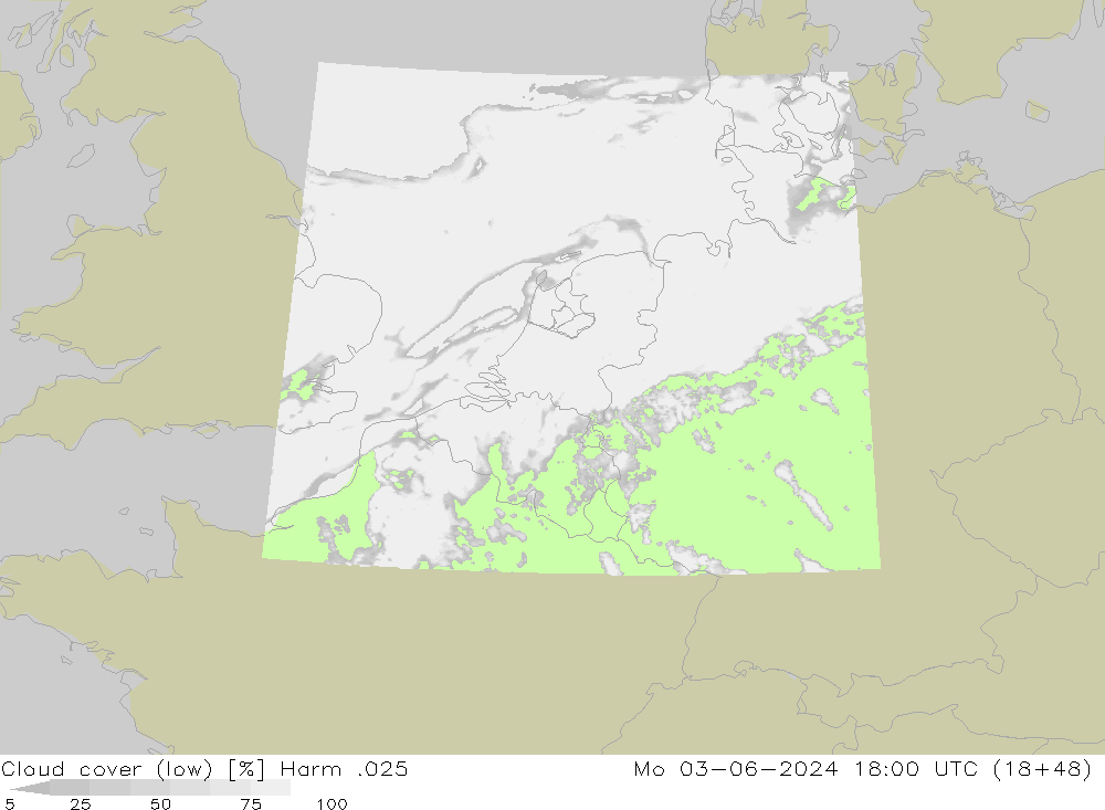 Nubes bajas Harm .025 lun 03.06.2024 18 UTC