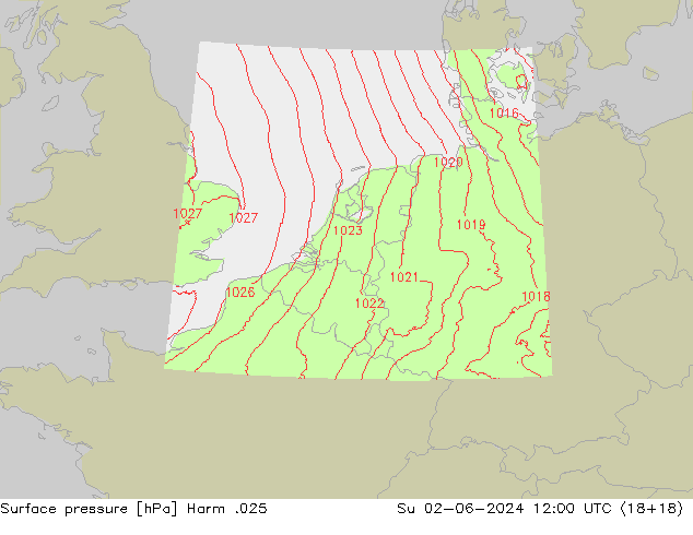 pressão do solo Harm .025 Dom 02.06.2024 12 UTC
