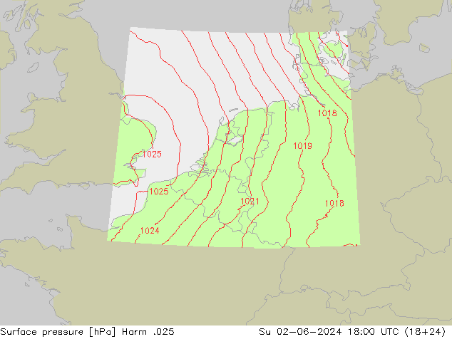 приземное давление Harm .025 Вс 02.06.2024 18 UTC