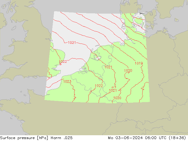 Atmosférický tlak Harm .025 Po 03.06.2024 06 UTC