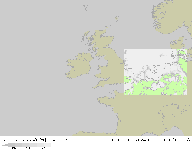 Nubes bajas Harm .025 lun 03.06.2024 03 UTC