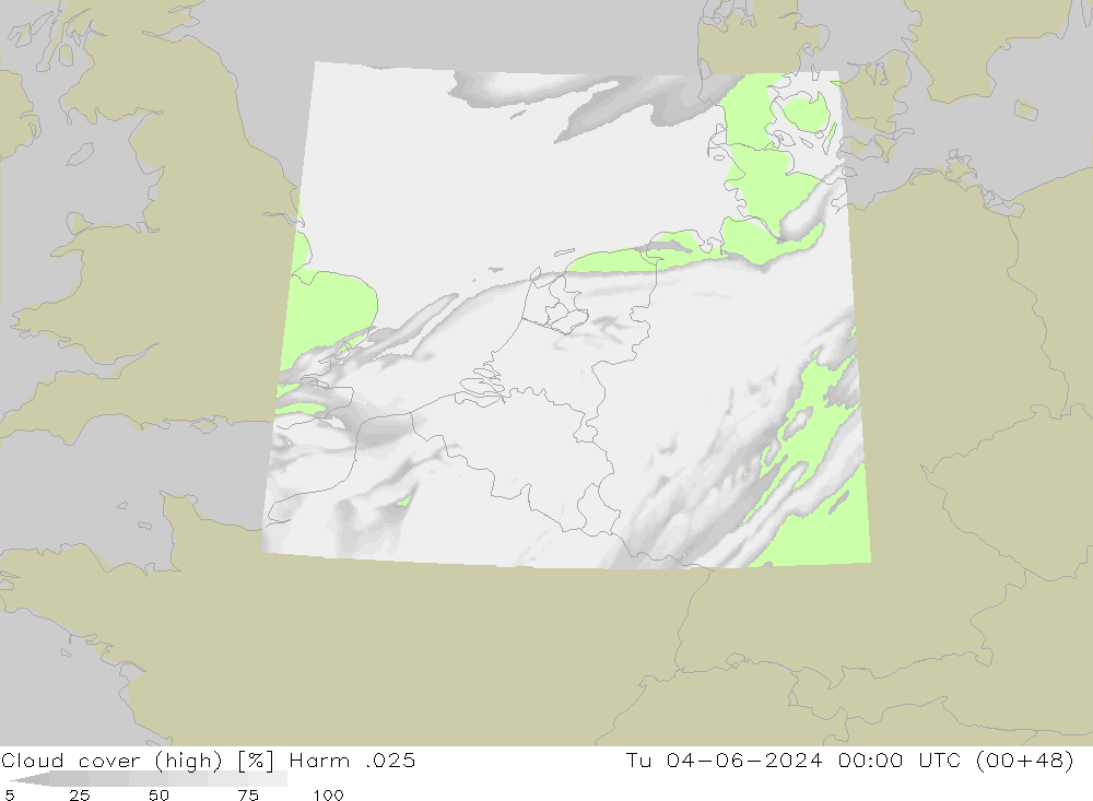 Wolken (hohe) Harm .025 Di 04.06.2024 00 UTC