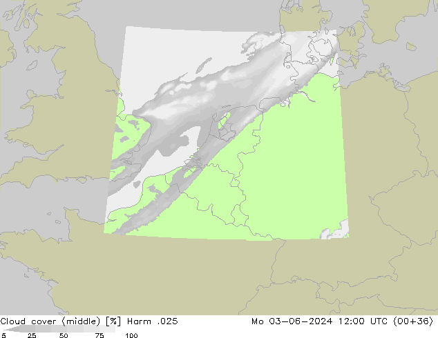Cloud cover (middle) Harm .025 Mo 03.06.2024 12 UTC