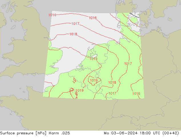 Pressione al suolo Harm .025 lun 03.06.2024 18 UTC