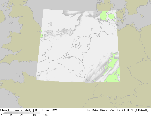 Wolken (gesamt) Harm .025 Di 04.06.2024 00 UTC