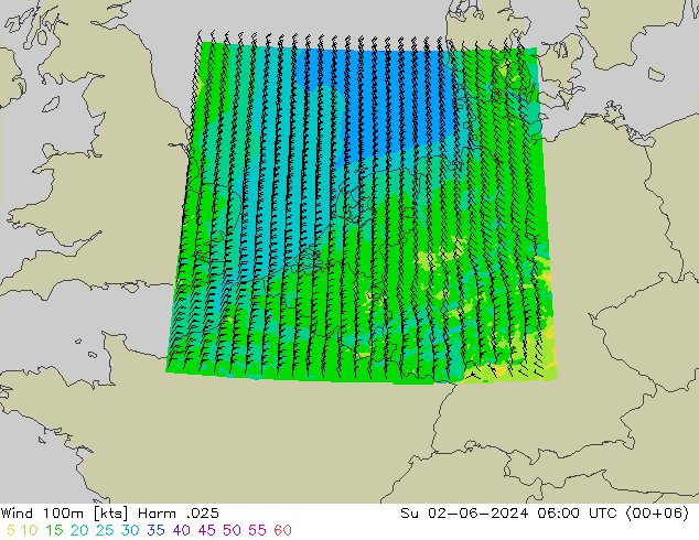 Wind 100m Harm .025 So 02.06.2024 06 UTC
