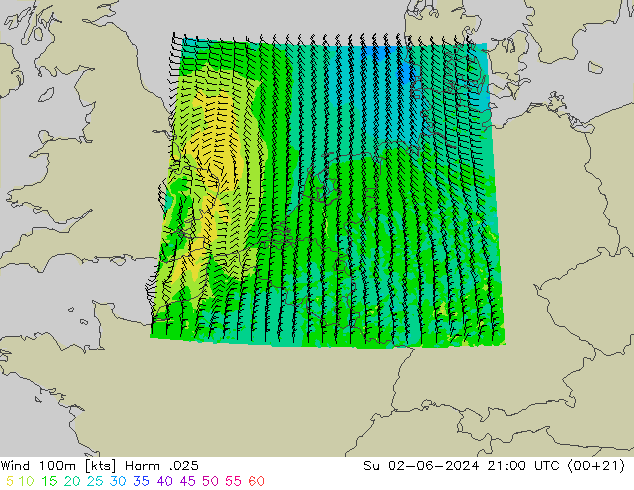 Wind 100m Harm .025 So 02.06.2024 21 UTC