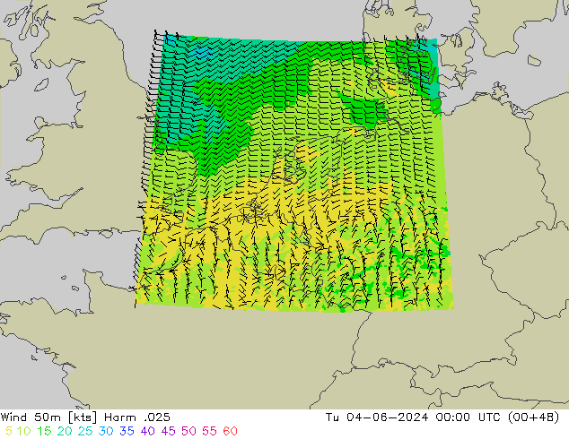 Wind 50m Harm .025 Tu 04.06.2024 00 UTC