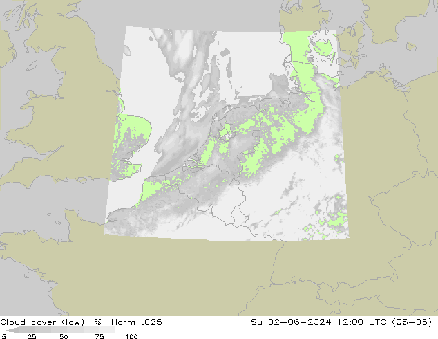 Nubes bajas Harm .025 dom 02.06.2024 12 UTC