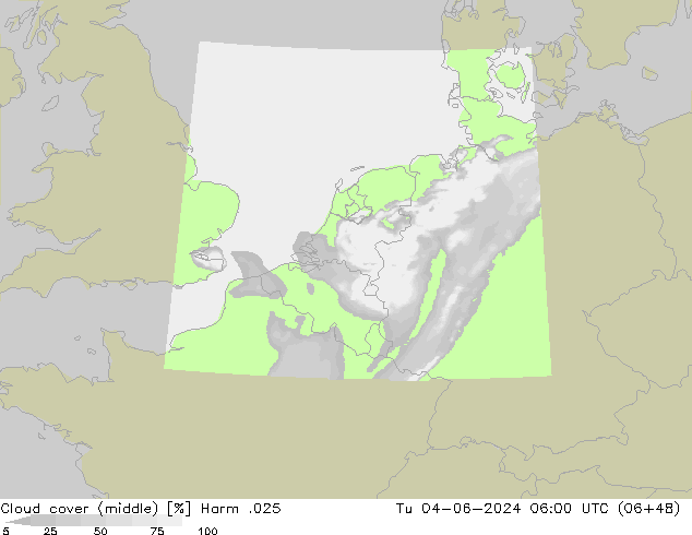 oblačnosti uprostřed Harm .025 Út 04.06.2024 06 UTC
