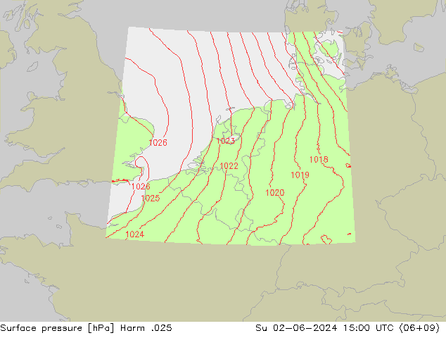 Luchtdruk (Grond) Harm .025 zo 02.06.2024 15 UTC