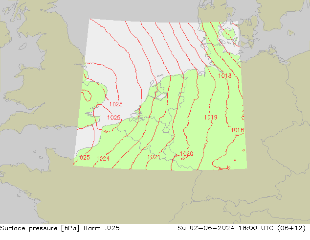 приземное давление Harm .025 Вс 02.06.2024 18 UTC