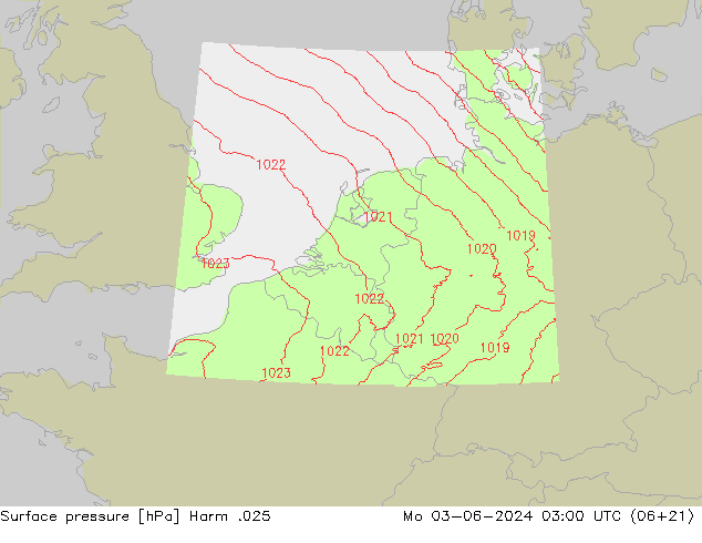 приземное давление Harm .025 пн 03.06.2024 03 UTC