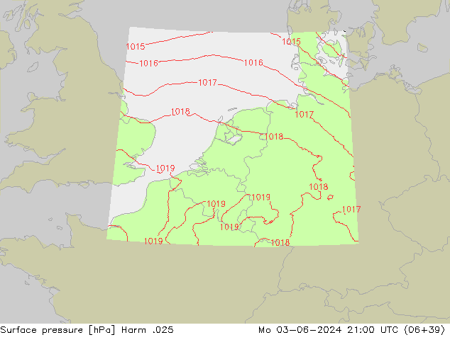Atmosférický tlak Harm .025 Po 03.06.2024 21 UTC